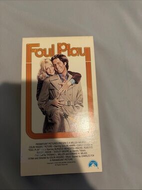 Foul Play Chevy Chase Vintage VHS Tape - Beige & Orange Artwork like new.